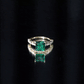 2.4 Carat Solitaire Lab Emerald Princess Cut Engagement Ring with Moissanite