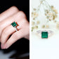 2.4 Carat Solitaire Lab Emerald Princess Cut Engagement Ring with Moissanite