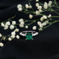 2.4 Carat Solitaire Lab Emerald Princess Cut Engagement Ring with Moissanite