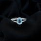 Genuine Oval Aquamarine Solitaire Engagement Ring in Split Shank