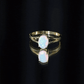 1.2 Carat Genuine Oval Ethiopian Rainbow Opal Split Shank Engagement Ring