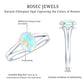 1.2 Carat Genuine Oval Ethiopian Rainbow Opal Split Shank Engagement Ring