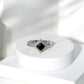 Real Black Onyx and Diamond Princess Cut Engagement Ring With Ring Guard