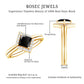 Real Black Onyx and Diamond Princess Cut Engagement Ring With Ring Guard