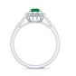 Round Emerald and Diamond Classic Engagement Ring