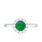 Round Emerald and Diamond Classic Engagement Ring