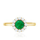 Round Emerald and Diamond Classic Engagement Ring