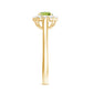 Natural Half Carat Peridot Engagement Ring with Diamond Halo