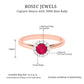 Anillo de compromiso de rubí natural de 0.6 quilates con halo de diamantes