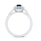 Certified London Blue Topaz and Diamond Halo Engagement Ring