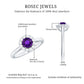 Natural Amethyst Engagement Ring with Diamond Halo for Women