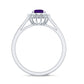 Natural Amethyst Engagement Ring with Diamond Halo for Women
