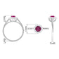 0.45 Carat Pink Tourmaline and Diamond Halo Engagement Ring