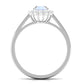 0.3 Carat Moonstone and Diamond Floating Halo Engagement Ring