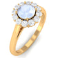 0.3 Carat Moonstone and Diamond Floating Halo Engagement Ring