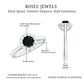 Minimalist Black Spinel Engagement Ring with Diamond Halo