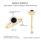 Minimalist Black Spinel Engagement Ring with Diamond Halo