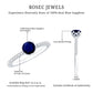 Lotus Basket Set 0.9 Carat Blue Sapphire Solitaire Promise Ring with Diamond