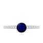 Lotus Basket Set 0.9 Carat Blue Sapphire Solitaire Promise Ring with Diamond