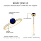 Lotus Basket Set 0.9 Carat Blue Sapphire Solitaire Promise Ring with Diamond