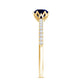 Lotus Basket Set 0.9 Carat Blue Sapphire Solitaire Promise Ring with Diamond
