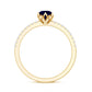 Lotus Basket Set 0.9 Carat Blue Sapphire Solitaire Promise Ring with Diamond