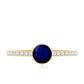 Lotus Basket Set 0.9 Carat Blue Sapphire Solitaire Promise Ring with Diamond