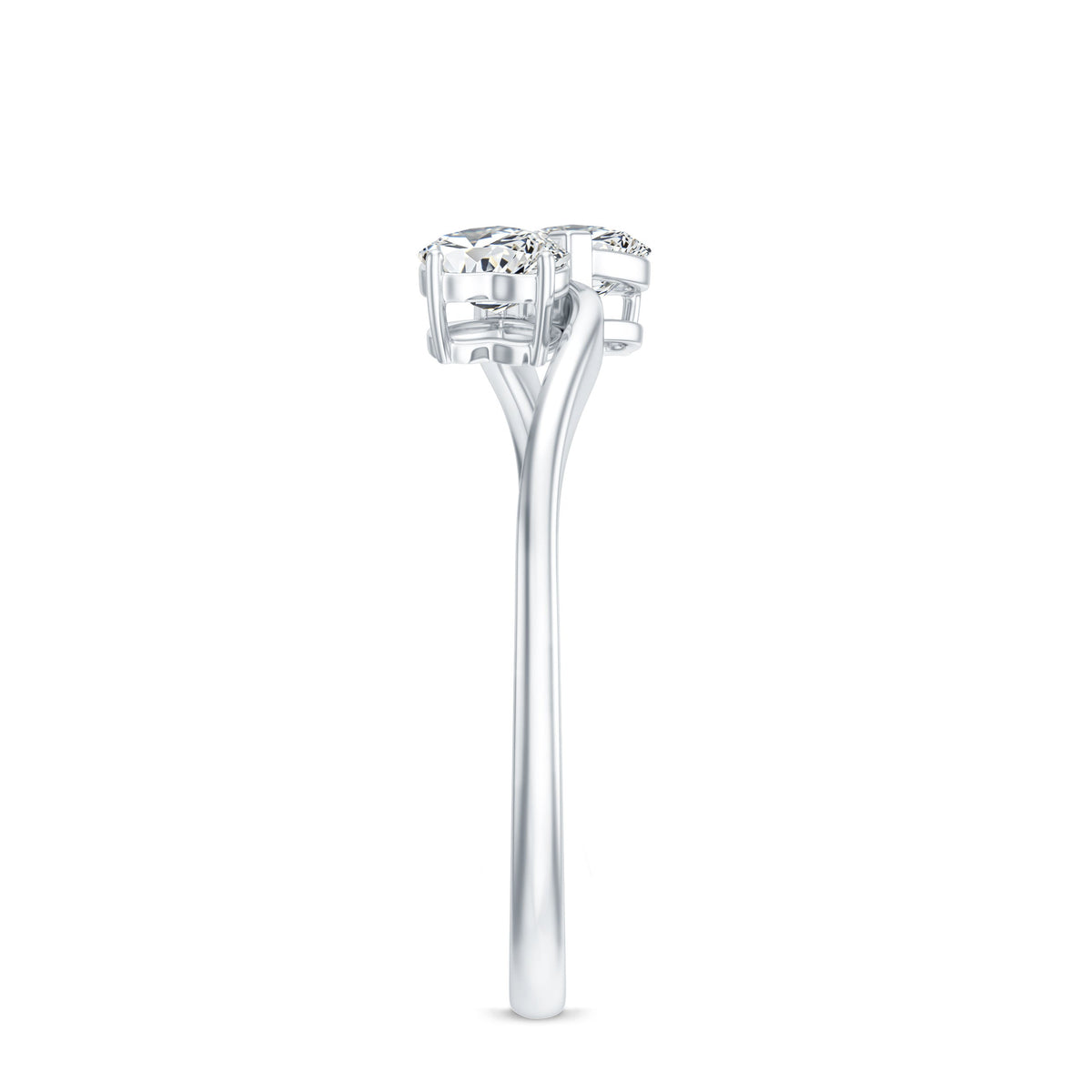 Heart Shape Moissanite Toi Et Moi Promise Ring