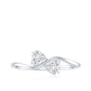 Heart Shape Moissanite Toi Et Moi Promise Ring