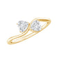 Heart Shape Moissanite Toi Et Moi Promise Ring