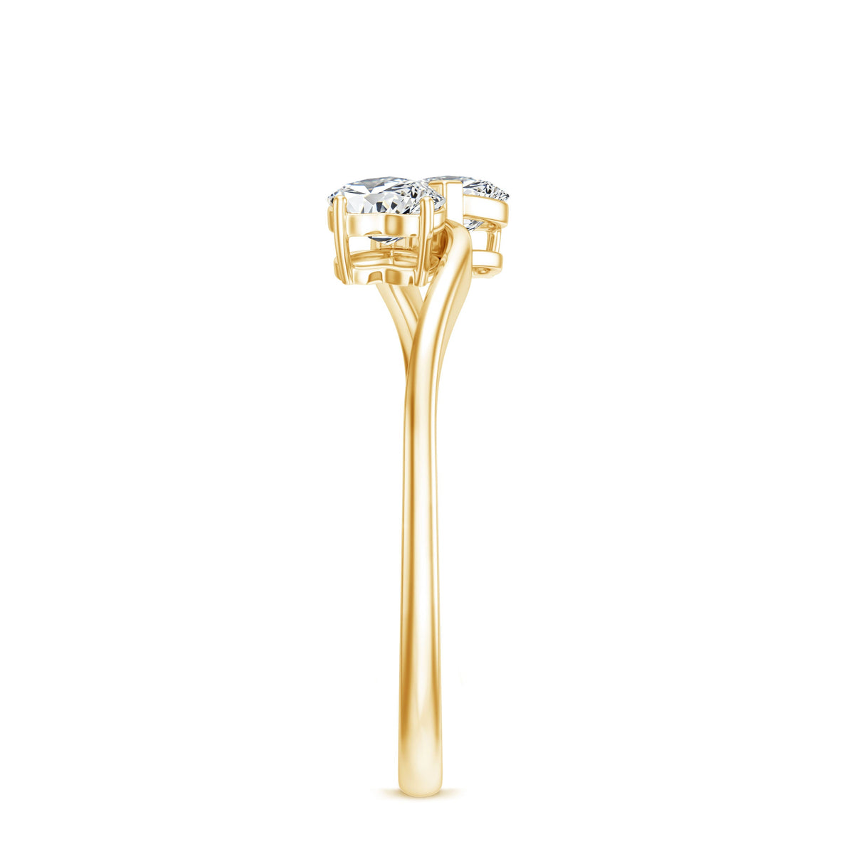 Heart Shape Moissanite Toi Et Moi Promise Ring