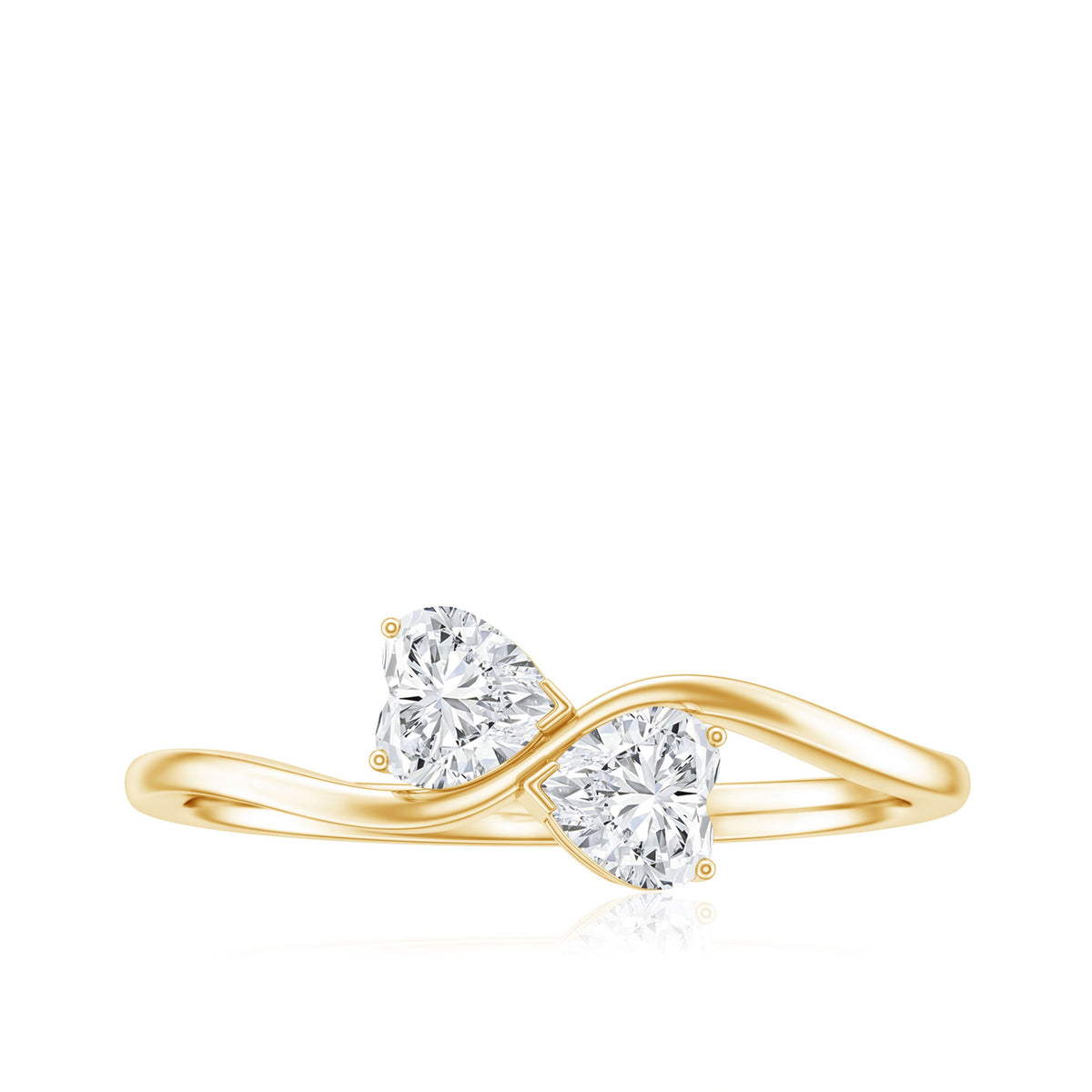 Heart Shape Moissanite Toi Et Moi Promise Ring