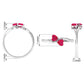 Natural Ruby Toi Et Moi Heart Promise Ring for Women