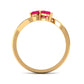 Natural Ruby Toi Et Moi Heart Promise Ring for Women