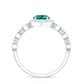 Lab Created Emerald Vintage Style Engagement Ring With Diamonds