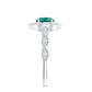 Lab Created Emerald Vintage Style Engagement Ring With Diamonds