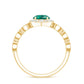 Lab Created Emerald Vintage Style Engagement Ring With Diamonds