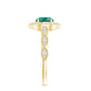 Lab Created Emerald Vintage Style Engagement Ring With Diamonds