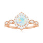 Vintage Looking Ethiopian Opal Engagement Ring with Real Diamond Halo