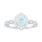Vintage Looking Ethiopian Opal Engagement Ring with Real Diamond Halo