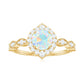 Vintage Looking Ethiopian Opal Engagement Ring with Real Diamond Halo