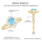 Anillo de compromiso de diseño con aguamarina de 0,8 quilates y diamantes