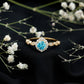Anillo de compromiso de diseño con aguamarina de 0,8 quilates y diamantes