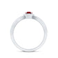 Natural Ruby Heart Engagement Ring with Diamond Split Shank