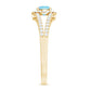 0.8 Carat Aquamarine and Diamond Split Shank Engagement Ring for Women