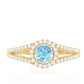 0.8 Carat Aquamarine and Diamond Split Shank Engagement Ring for Women
