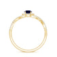 Criss Cross Shank Blue Sapphire and Diamond Halo Engagement Ring