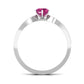 0.4 Carat Pink Tourmaline Engagement Ring with Diamond Side Stones