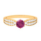 0.4 Carat Pink Tourmaline Engagement Ring with Diamond Side Stones