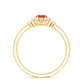 Fire Opal and Diamond Flower Engagement Ring with Split Shank
